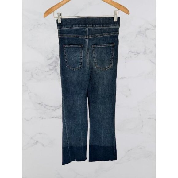 Spanx Pull On Vintage Denim Blue Legging Raw Hem Distressed Jeans Size S/P - Picture 6 of 8